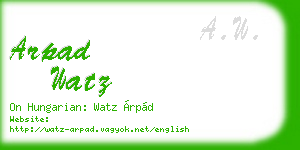 arpad watz business card