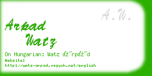 arpad watz business card